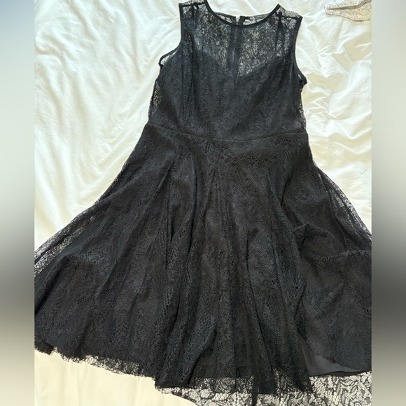 A/X Armani Exchange black cocktail fit and flare dress with lace overlay size 4 - Picture 13 of 13